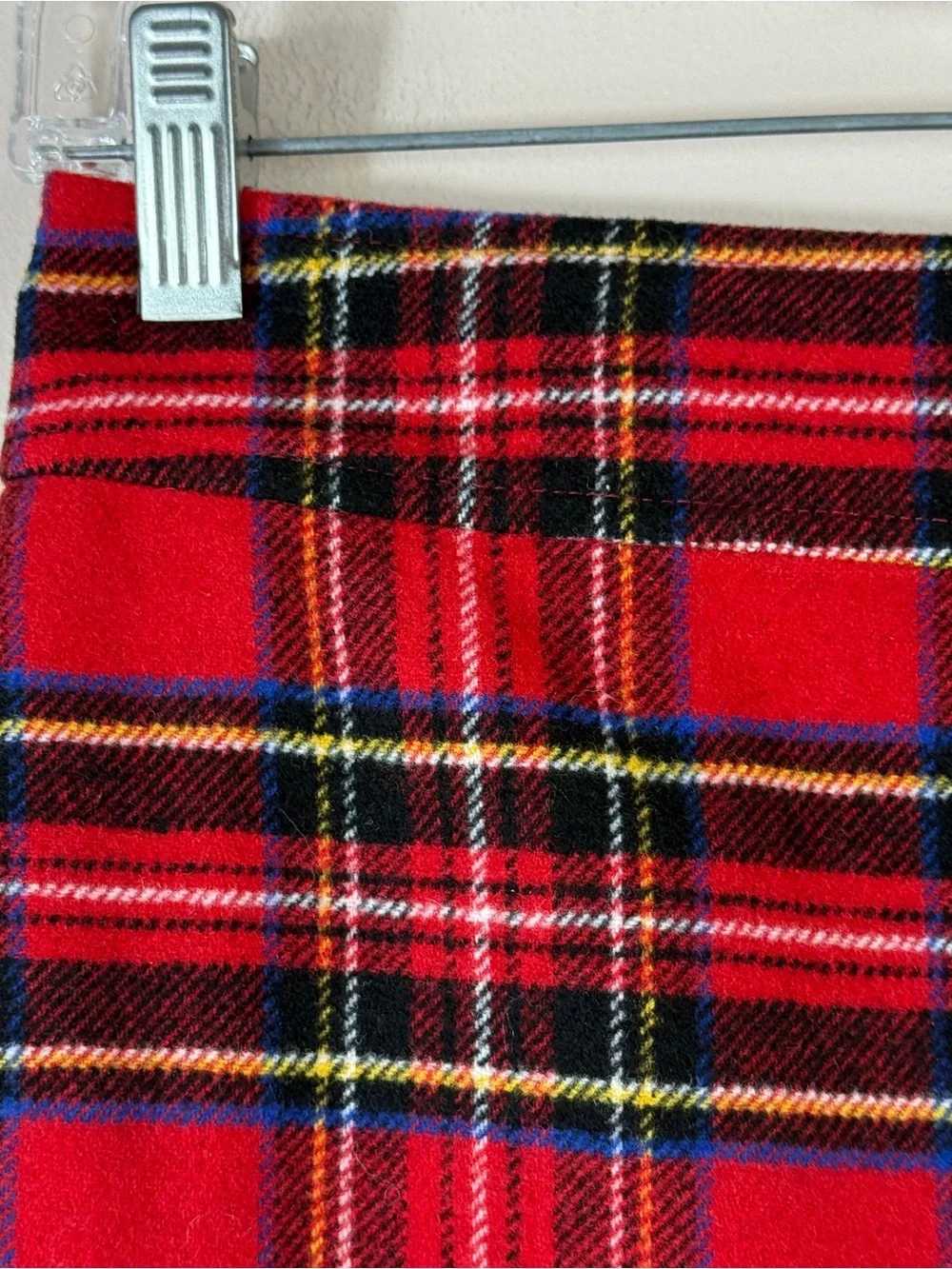 J . Crew womens size 2 red plaid wool tartan a line mini skirt